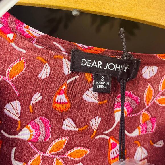 Dear John Floral Marie Mulburry Scallop dress Layered With gathered waist - Picture 8 of 12